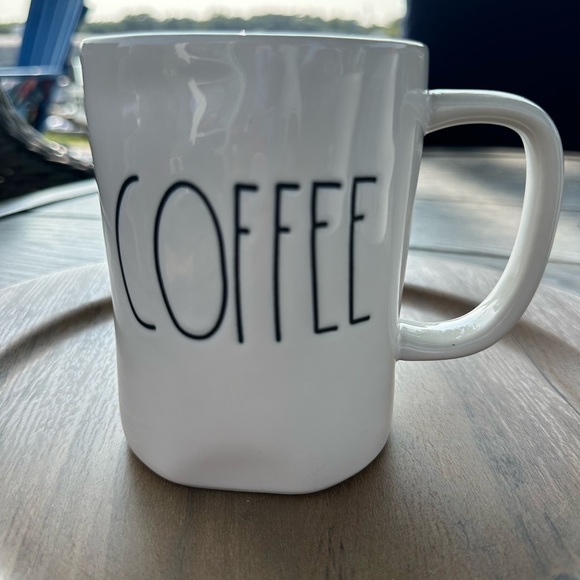 Rae Dunn White Coffee Mugs Set Of 2 "COFFEE/CHUG" Artisan Collection By Magenta - Picture 2 of 4